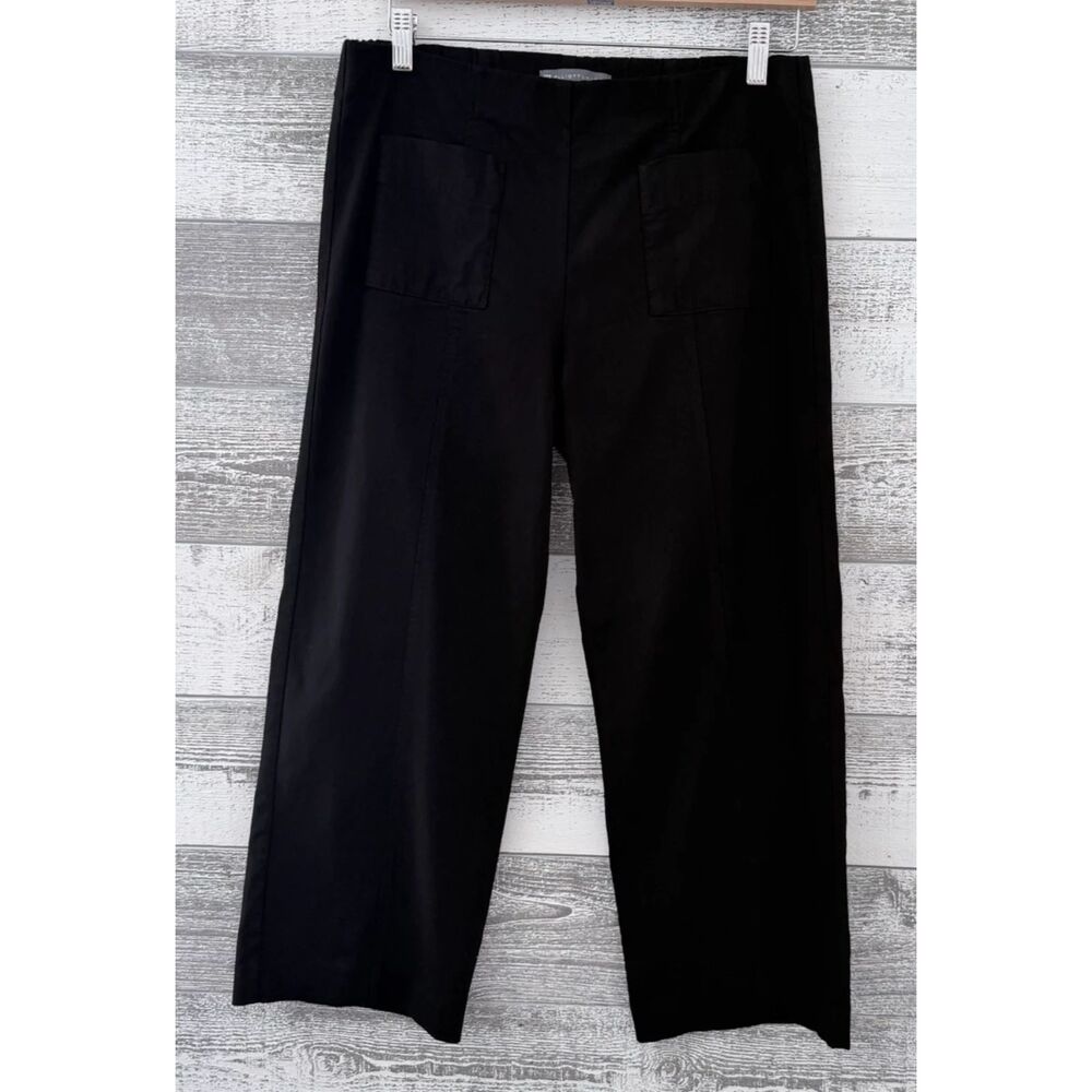 Elliott Lauren Black Wide Leg Crop Pull On Dress Pants, Size 12 (Fit 30x23.5)